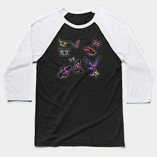 Galaxy Butterflies Baseball T-Shirt